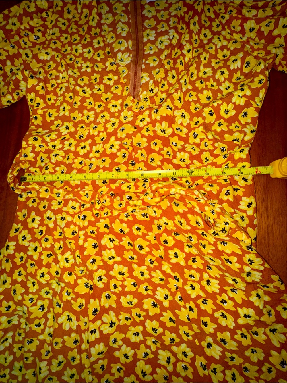 Faithfull the Brand “Ilia” Yellow Floral Mini Dress, Puffed Sleeves, Size 6 - Picture 13 of 14